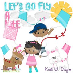 Let's Go Fly A Kite-Dark Skin SVG Cutting Files + Clipart