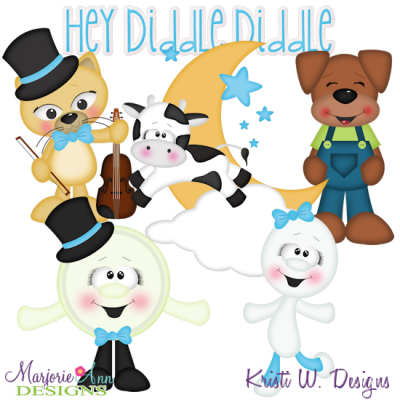 Hey Diddle Diddle SVG Cutting Files + Clipart