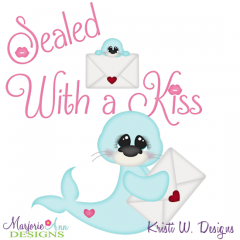 Sealed With A Kiss Title SVG Cutting Files Includes Clipart