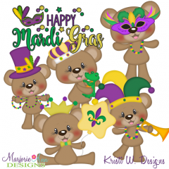 Bentley Mardi Gras SVG Cutting Files Includes Clipart