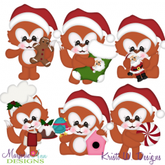 Foxy Christmas SVG Cutting Files + Clipart