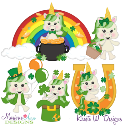 Lucky Unicorns SVG Cutting Files Includes Clipart