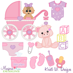 All About Baby- Girl SVG Cutting Files Includes Clipart