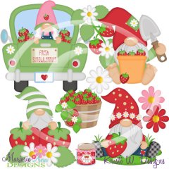 Berry Sweet Gnomes SVG Cutting Files/Paper Piecing + Clipart