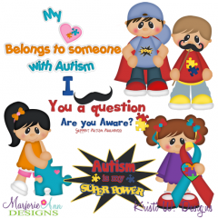 Autism Awarness SVG Cutting Files Includes Clipart