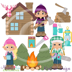Lumberjack Girls SVG Cutting Files Includes Clipart