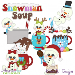 Snowman Soup SVG Cutting Files + Clipart