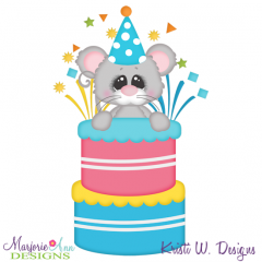 Birthday Mouse SVG Cutting Files Includes Clipart