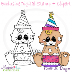 Cake Smash Birthday Girl SVG Cutting Files Includes Clipart