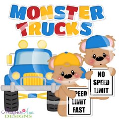 Benny Monster Trucks SVG Cutting Files + Clipart