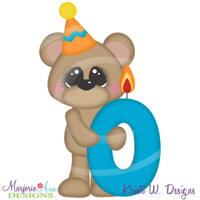 Party Animal 0 Birthday Candle Add-On Cutting Files+Clipart