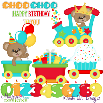 Bentlys Birthday Train Exclusive SVG Cutting Files + Clipart