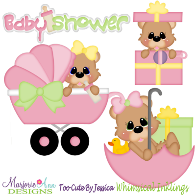 Baby Shower Bears-Girl SVG Cutting Files Includes Clipart