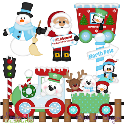 North Pole Express SVG Cutting Files Includes Clipart