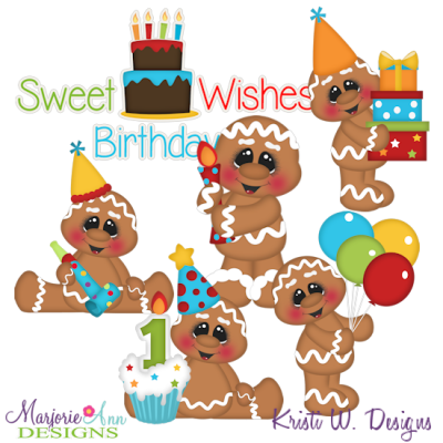 Sweet Birthday Wishes Exclusive SVG Cutting Files + Clipart