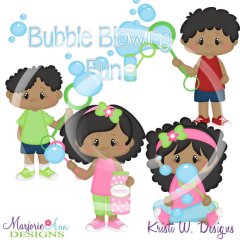 Bubble Blowing Friends DS SVG Cutting Files+Clipart