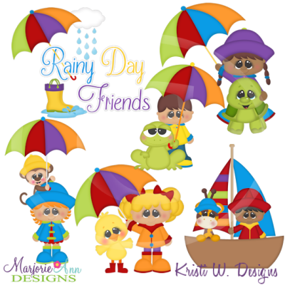 Rainy Day Friends Cutting Files-Includes Clipart