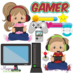 Gamer Kids SVG Cutting Files Includes Clipart