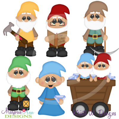 Working Dwarfs SVG Cutting Files Includes Clipart