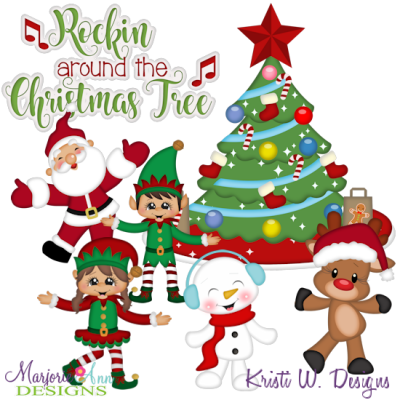 Rocking Around The Christmas Tree SVG Cutting Files + Clipart
