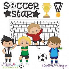 Soccer Star-Boy SVG Cutting Files Includes Clipart
