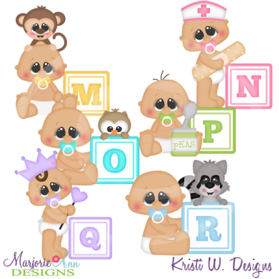 Alphabet Baby~M-R SVG Cutting Files Includes Clipart
