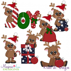 Christmas Joy Reindeer SVG Cutting Files + Clipart