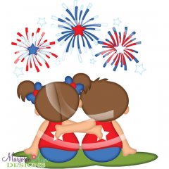 Watching Fireworks SVG Cutting Files/Paper Piecing + Clipart