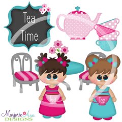 Tea Party SVG Cutting Files Includes Clipart