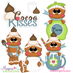 Cocoa Kisses SVG Cutting Files Includes Clipart