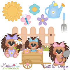 Spring Hedgies SVG Cutting Files Includes Clipart