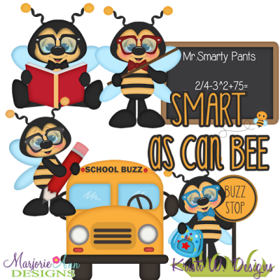 Smart As Can Bee SVG Cutting Files + Clipart