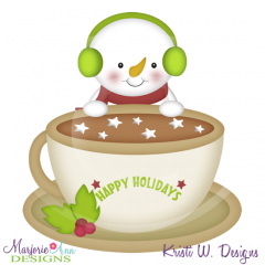 Cocoa Cutie Snowman SVG Cutting Files Includes Clipart