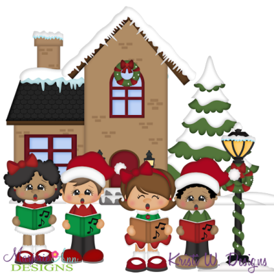Christmas Carols SVG Cutting Files Includes Clipart