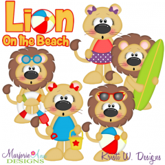 Lion On The Beach SVG Cutting Files Includes Clipart