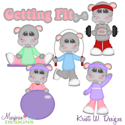 Getting Fit SVG Cutting Files Includes Clipart