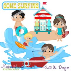 Gone Surfing 2 SVG Cutting Files Includes Clipart