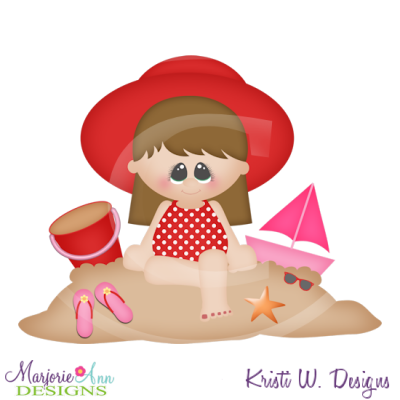 Brooke At The Beach SVG Cutting Files Includes Clipart