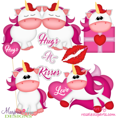 Hugs & Kisses Exclusive SVG Cutting Files Includes Clipart