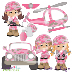 Military Girls SVG Cutting Files Includes Clipart