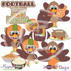 Turkey Football SVG Cutting Files/Paper Piecing +Clipart