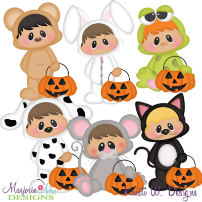Trick Or Treat Tots~Animals SVG Cutting Files Includes Clipart