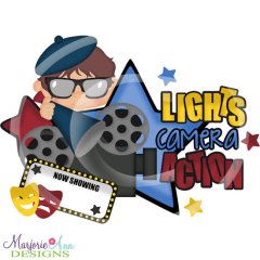 Lights Camera Action Boy SVG Cutting Files + Clipart