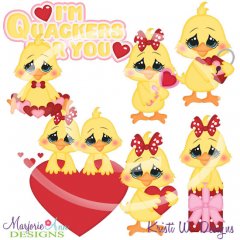 Quackers For You SVG Cutting Files/Paper Piecing + Clipart