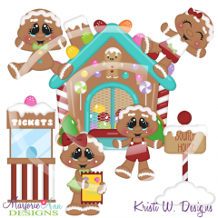 Candy Cane Lane-Bounce House SVG Cutting Files Includes Clipart
