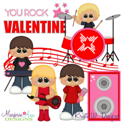 You Rock Valentine SVG Cutting Files Includes Clipart