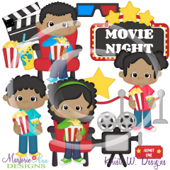 Movie Night SVG Cutting Files Includes Clipart