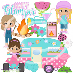 Glamping Trip SVG Cutting Files/Paper Piecing+Clipart