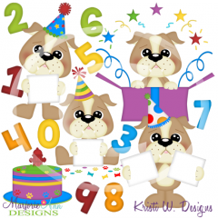 Happy Barkday Birthday Numbers SVG Cutting Files+Clip Art