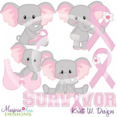 Think Pink Elephants SVG Cutting Files + Clipart
